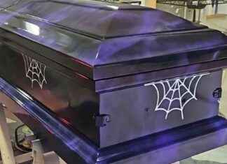 Handpainted Coffin for Sale: Unique Halloween Decor Idea – One Careful Owner news-09102024-224100